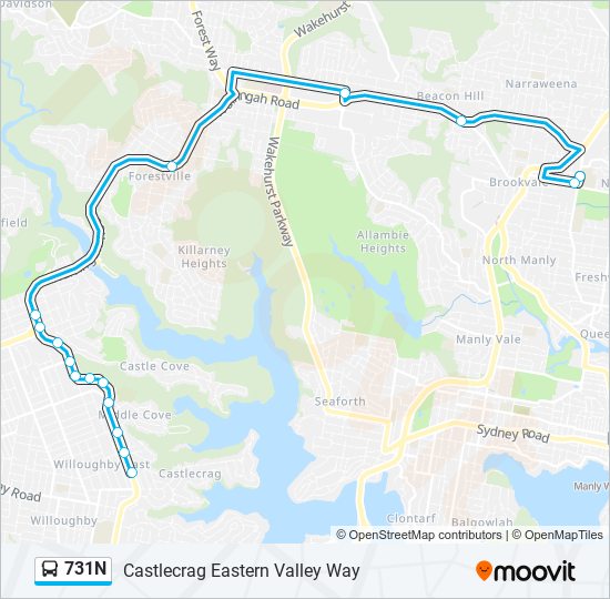 731N bus Line Map