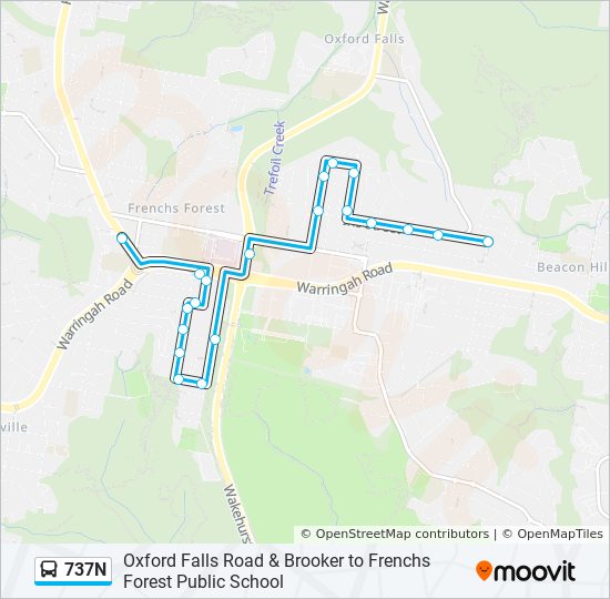 Mapa de 737N de autobús