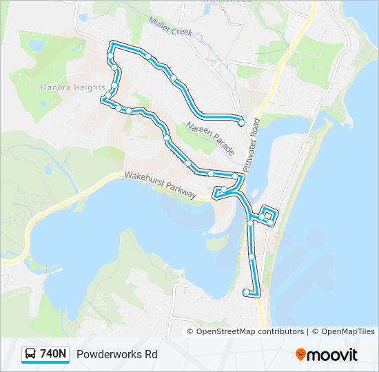 740N bus Line Map