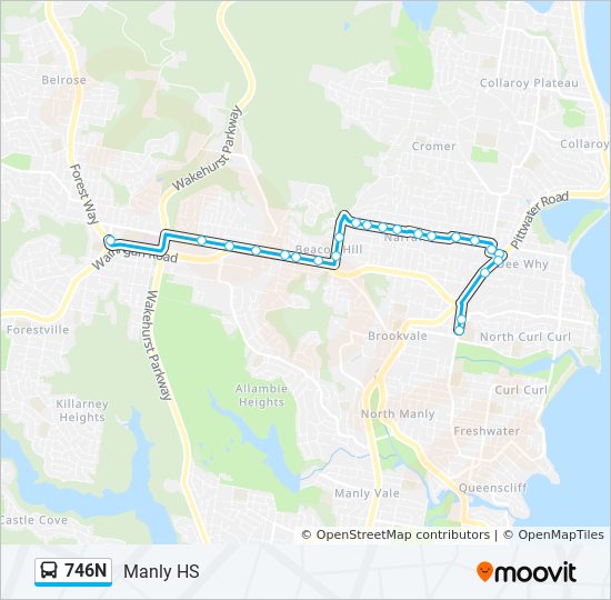 746N bus Line Map