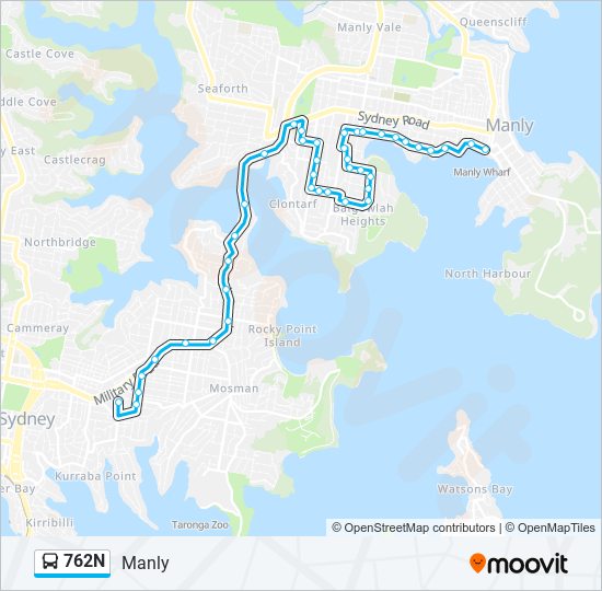 762N bus Line Map