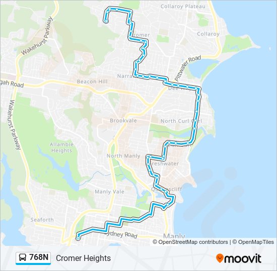 768N bus Line Map