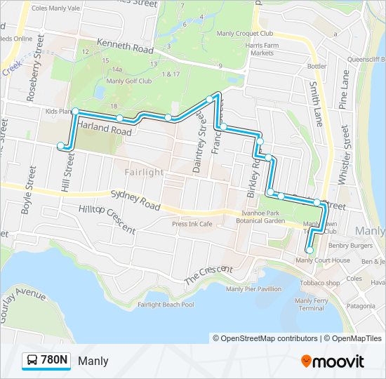 780N bus Line Map