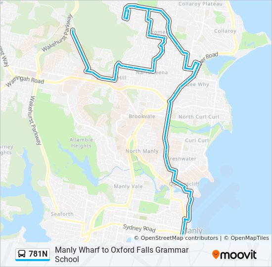 781N bus Line Map