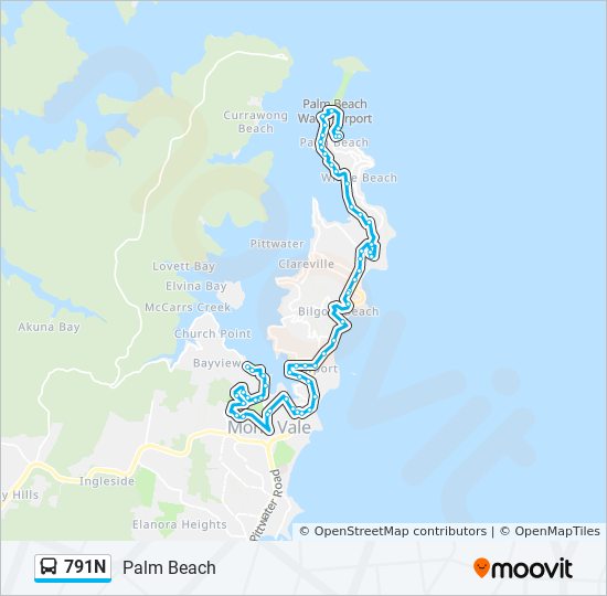 791N bus Line Map