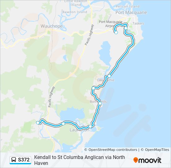 S372 bus Line Map