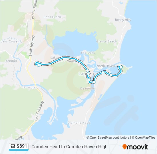 S391 bus Line Map