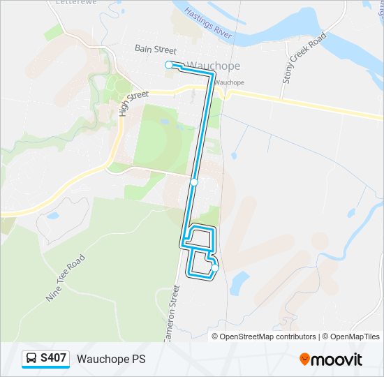 Mapa de S407 de autobús