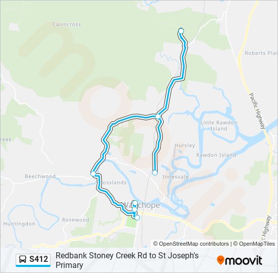 Mapa de S412 de autobús