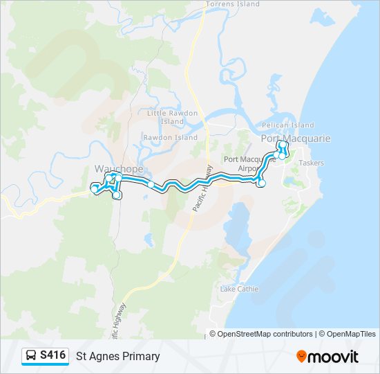 Mapa de S416 de autobús