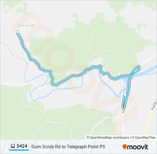 Mapa de S424 de autobús