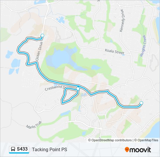 Mapa de S433 de autobús