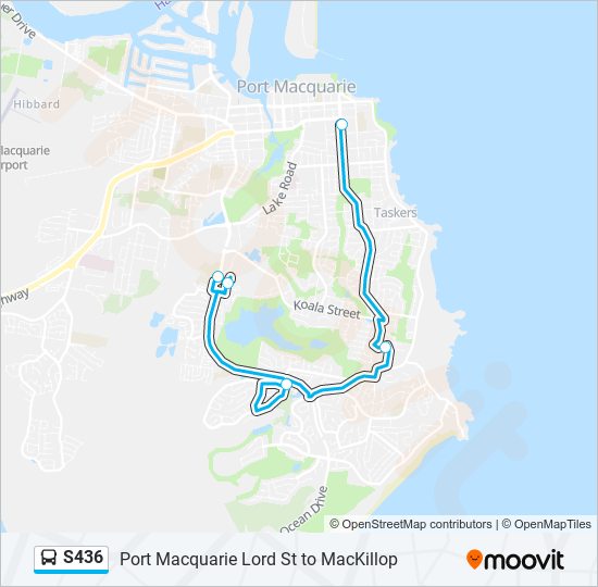 Mapa de S436 de autobús