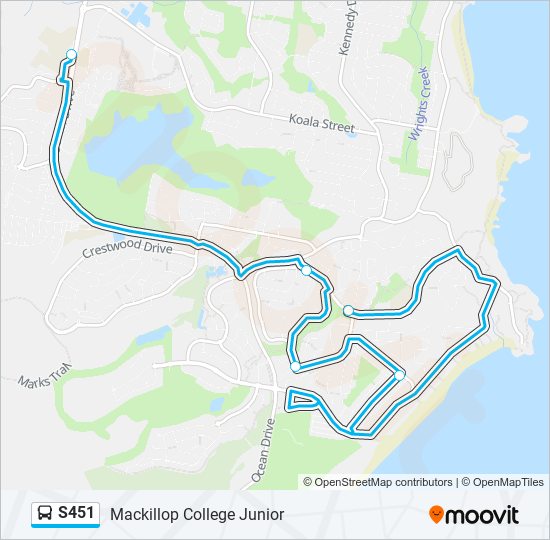 Mapa de S451 de autobús