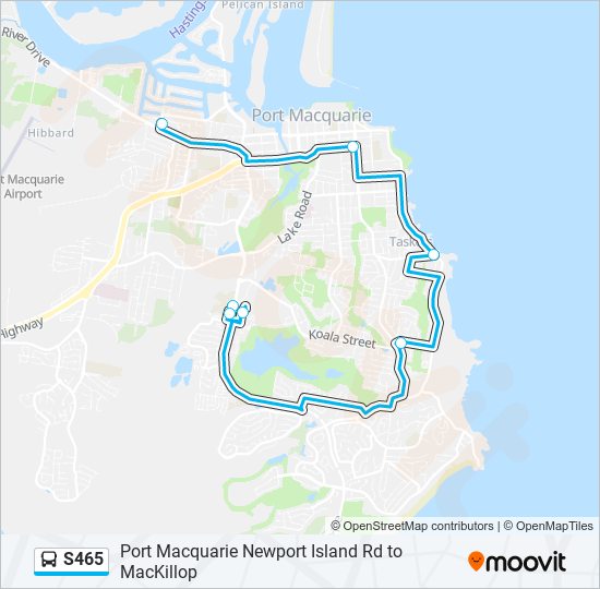 Mapa de S465 de autobús