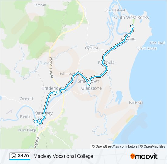 S476 bus Line Map