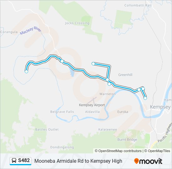 Mapa de S482 de autobús