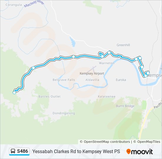 S486 bus Line Map