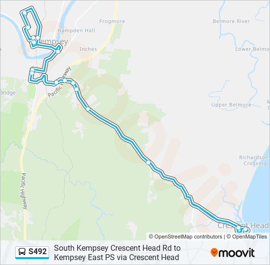 Mapa de S492 de autobús