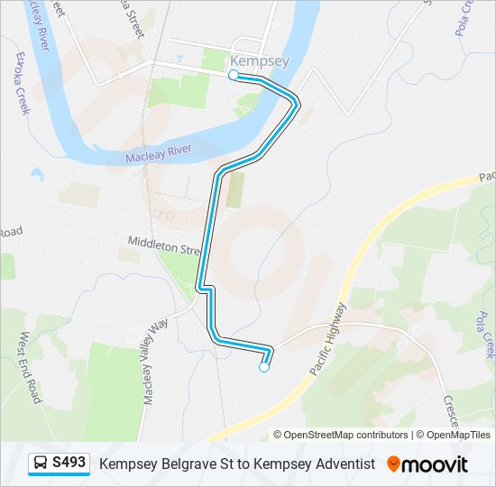 S493 bus Line Map