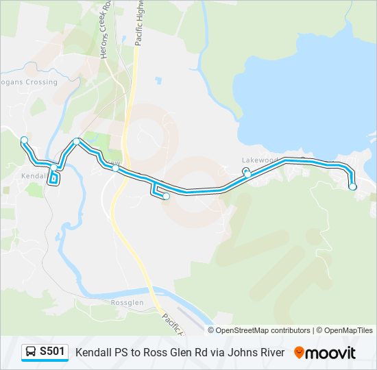 Mapa de S501 de autobús