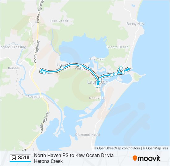 Mapa de S518 de autobús