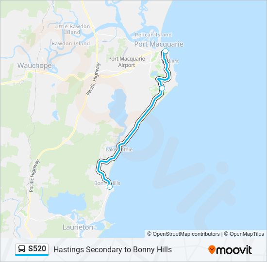 Mapa de S520 de autobús