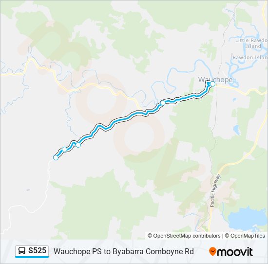 S525 bus Line Map