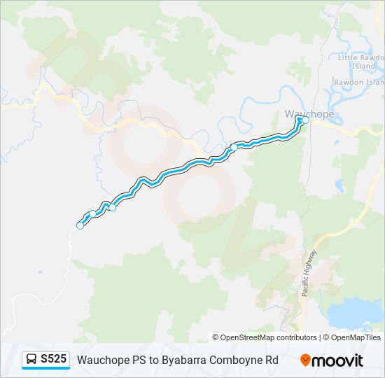 Mapa de S525 de autobús