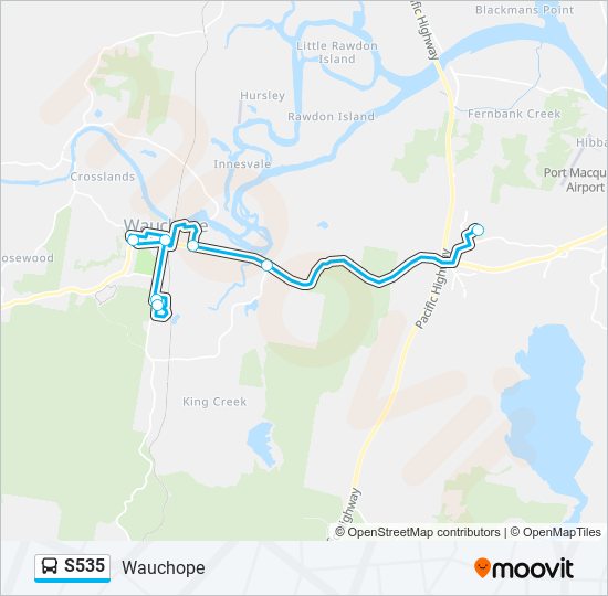 Mapa de S535 de autobús