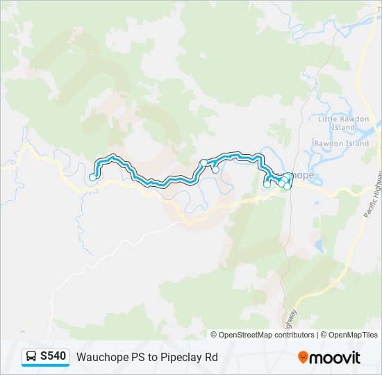 Mapa de S540 de autobús