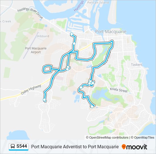 Mapa de S544 de autobús