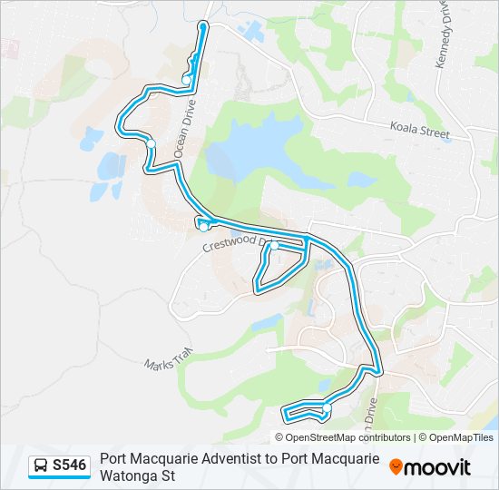 Mapa de S546 de autobús