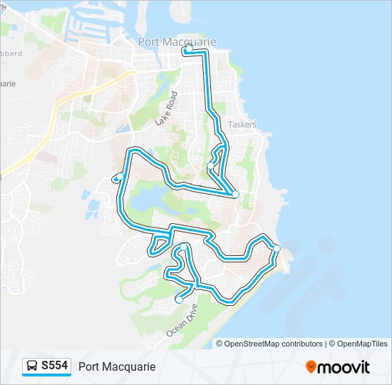 S554 bus Line Map