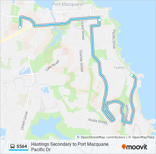 S564 bus Line Map