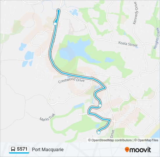 S571 bus Line Map