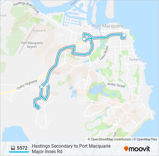 S572 bus Line Map