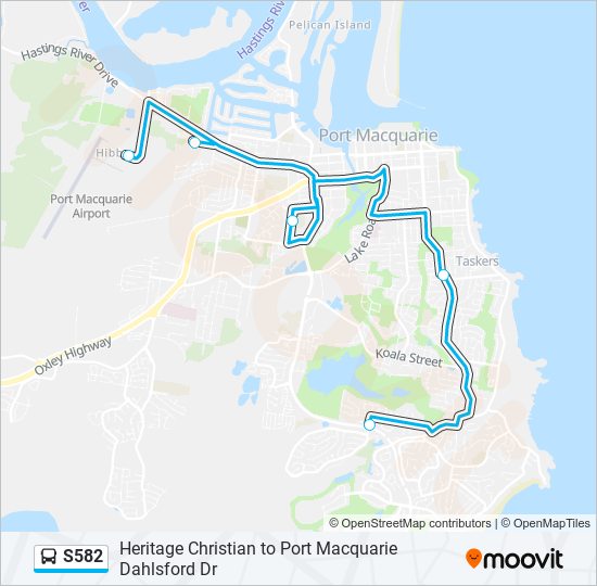 S582 bus Line Map