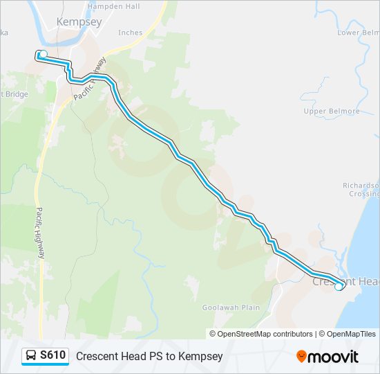 Mapa de S610 de autobús