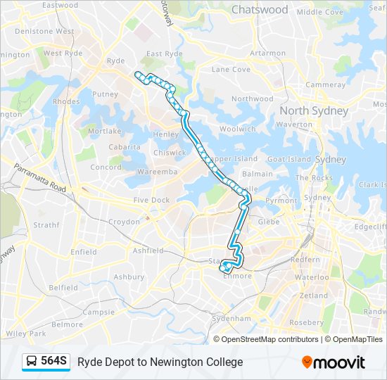 564S bus Line Map