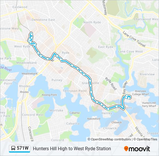 571w Route: Schedules, Stops & Maps - West Ryde (Updated)