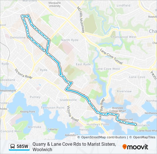 585W bus Line Map