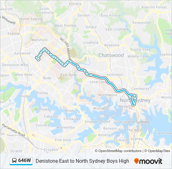 646w Route Schedules, Stops & Maps Denistone East (Updated)