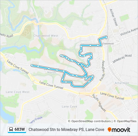 683W bus Line Map