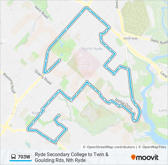 703W bus Line Map