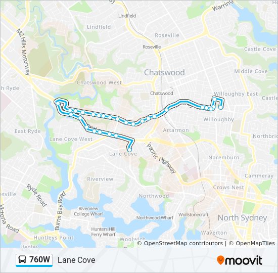 760W bus Line Map