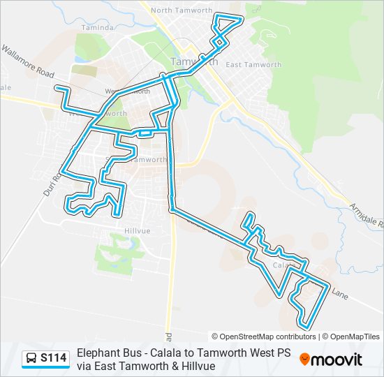 S114 bus Line Map