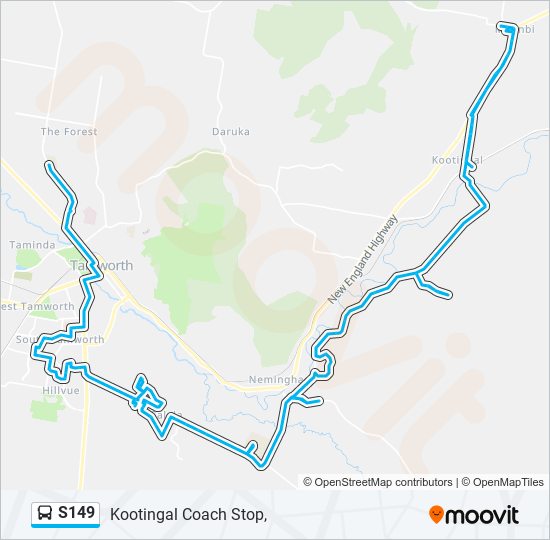 s149 Route Schedules, Stops & Maps Kootingal Coach Stop, (Updated)