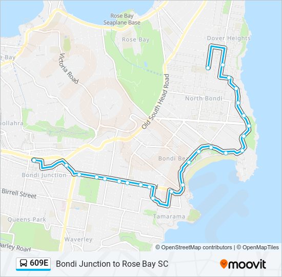 609e Route: Schedules, Stops & Maps - Bondi Junction (updated)