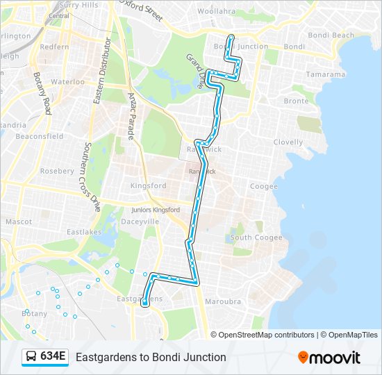 634e Route: Schedules, Stops & Maps - Bondi Junction (Updated)